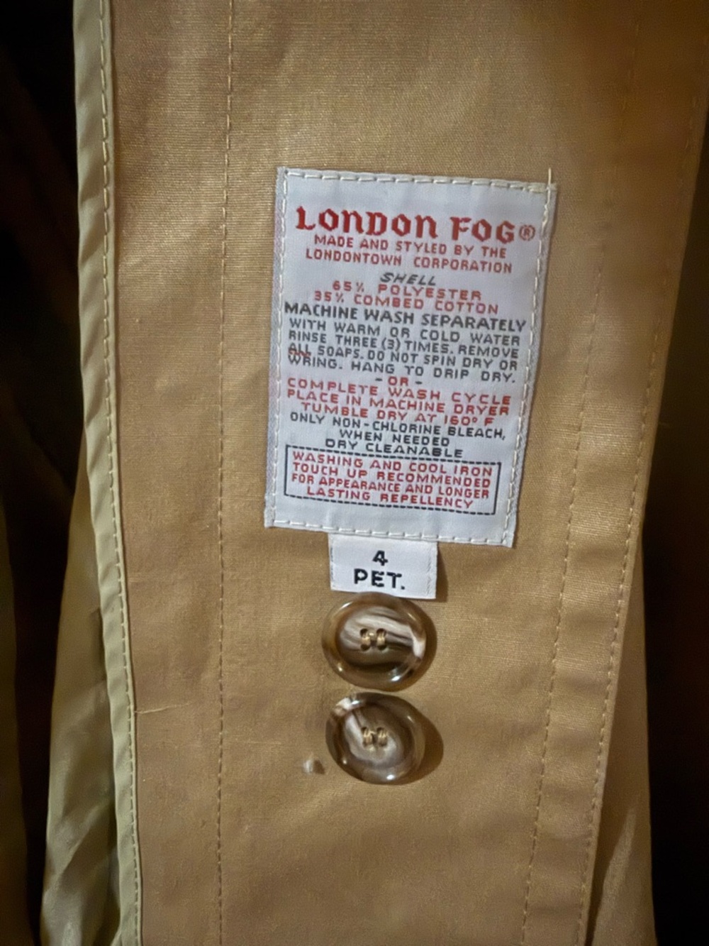 Vintage NICE London Fog Khaki Trench Coat with Sherpa Lining 4 - Picture 8 of 10
